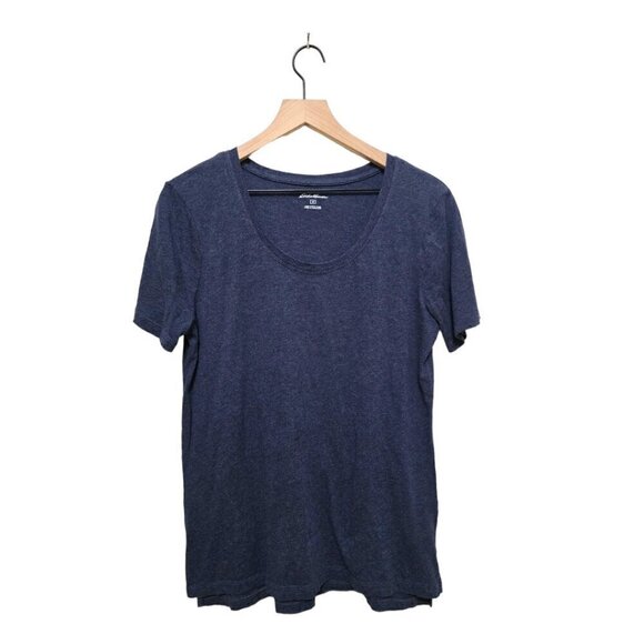 Eddie Bauer Navy Cotton Modal Scoop Neck Short Sleeve T-Shirt Sz M - Picture 1 of 8